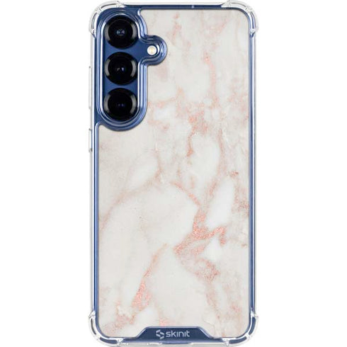Rose Gold Marble Galaxy S25 Clear Case